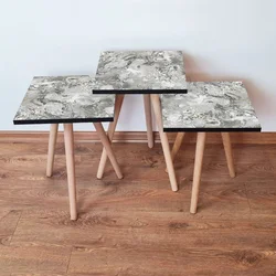 Hanah Home Set klub stočića 3Shp58, 3 komada, Šarena