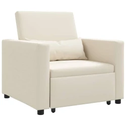 Sofa na razvlačenje Singl Krem bijelo 90 x 165 x 87 cm tkanina