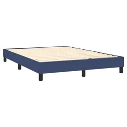 Vidaxl Box spring postelja z vzmetnico modra 140x190 cm blago