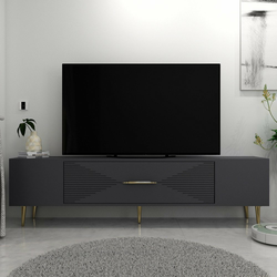HANAH HOME TV polica Dekol1 Anthracite Gold