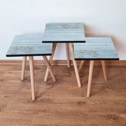 Hanah Home Set klub stočića 3Shp76, 3 komada, Crna