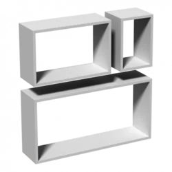 Set polica za zid FRS1-30x60x15/25x38x15/17x25x15cm 3/1 bele Velano