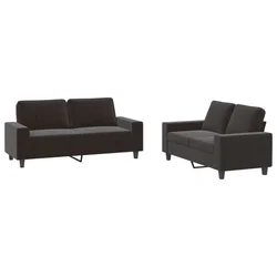 2-dijelni set sofa crni od tkanine