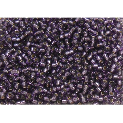 Kašaste perle (seed beads) 2 mm ljubičasta srebrna linija