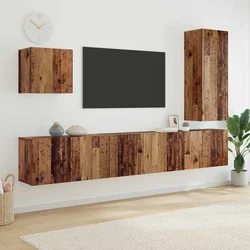 TV zidna jedinica Zidne 5 pcs Staro drvo Konstruirano drvo