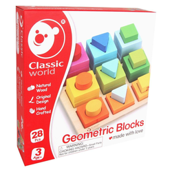 CLASSIC WORLD Drveni set Umetaljka Geometrijski blokovi