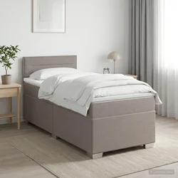 Postelja boxspring z vzmetnico Taupe 90 x 200 cm Blago