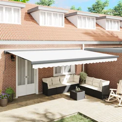 Povlačivi tende Bijela 500 × 300 cm Platno i Aluminij