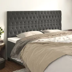 Uzglavlje tamno sivo 200x7x118/128 cm baršunasto