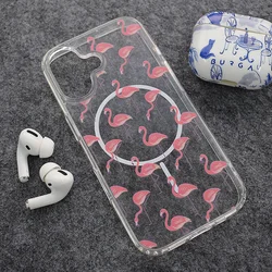 Maskica za iPhone 17 Mag Case Nanobit Print Tropical Flamingos