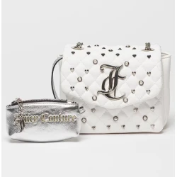 Juicy Couture Ženska torbica na preklop Alyssa sa perlicama, Bela