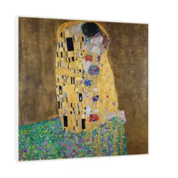 Canvas Slika na platnu Kiss, Gustav Klimt, Sa ramom, 30 x 30 cm, Beli