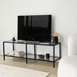 Hanah home TV Komoda Basic Tamnosivo-Crna