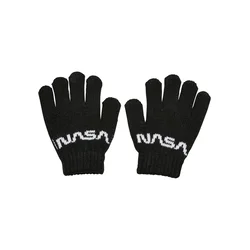 Childrens knitted glove NASA black