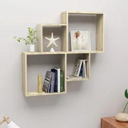 Kockaste zidne police boja hrasta sonome 80x15x78,5 cm drvene