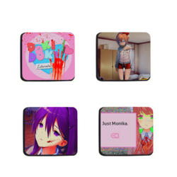 Podmetači za čaše anime game Doki Doki Literature Club, 4 komada, Višebojni