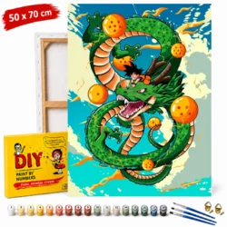 ERS Slika Dragon Ball po številkah z okvirjem 50x70 cm