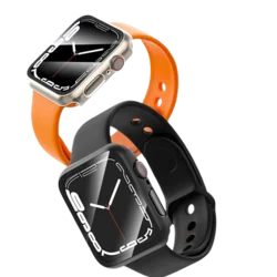 CangHua Zaštita stakla za pametni sat + Zaštitna maska za pametni sat za Apple Watch, Crna