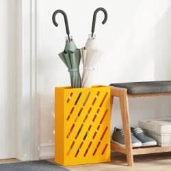Stalak za kišobrane Žuta boja senfa 28 x 12 x 41 cm Čelik