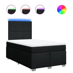 Vidaxl Box spring postelja z vzmetnico črna 120x190 cm blago