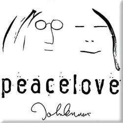 John Lennon Peacelove Black On White Magnet