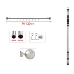 KMT Kuka za zavese sa elektropokrivkom (sjajni nikl finiš), 70-120cm