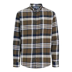 JACK & JONES Muška karirana košulja 12235982, Teget-braon