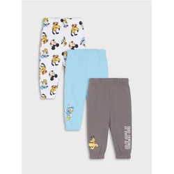 Sinsay - Pamučne jogger pantalone Disney 3 pack - svetlo plava