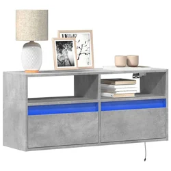 Zidni TV ormarić s LED svjetlima boja betona 100x31x45 cm