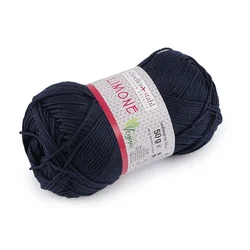 Bombažna pletilna preja Limone 50 g - (211) temno modra