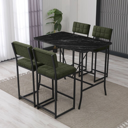 Hanah Home Set barskih stolova i stolica, 110 x 70 x 92 cm, 5 delova, Zelena