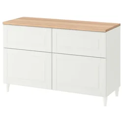 BESTA Komb.odlaganje s vratima/fiokama, bela/Smeviken/Kabbarp bela, 120x42x76 cm
