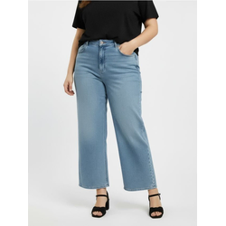 Sinsay - Wide leg farmerke sa ispranim efektom plus size - plava