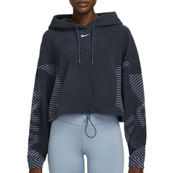 Nike PRO THERMA-FIT ADV CROPPED FLEECE HOODIE, ženski pulover, plava DD6328