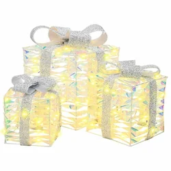 Poklonska kutija 3 pcs Topla bijela 20 x 20 x 20 cm PET