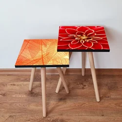 Hanah Home Set klub stočića 2Shp526, 2 komada, Crveni i narandžasti