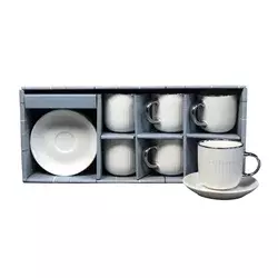 Sigma Set šoljica za kafu sa tacnama RXG-N250591C, 6 komada, 140 ml, Beli