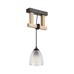 Luster na sajli LEANDRA 1xE27/15W/230V hrast/crna