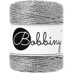 Bobbiny 3PLY Macrame Rope 3 mm 50 m Metallic Silver Vrvica