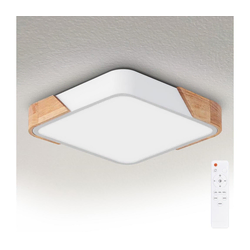 Brilagi - LED prigušiva svetiljka PILANA LED/48W/230V hrast/bela 42x42 cm + daljinski upravljač