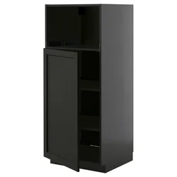 METOD Visoki element za ugradne uređaje, Crnosiva/Lerhyttan crno bajcovano, 60x60x140 cm