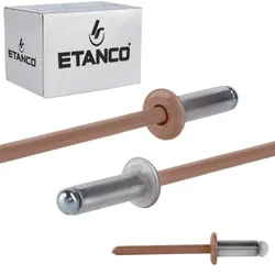 Aluminijaste odprte zakovice 4,8x12 mm RAL 8004