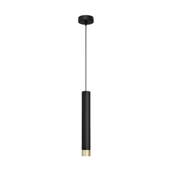 LED luster na sajli TUBA 1xGU10/4,8W/230V crna/zlatna