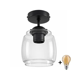 BRILAGI - LED plafonski luster R GLASS 1xE27/60W/230V prečnik 26 cm crna/dim siva