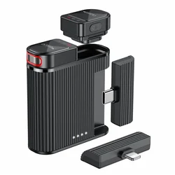 2-pack brezžičnih magnetnih mikrofonov Yesido KR19, USB-C in Lightning - črn