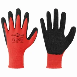 Rukavice za rad 12 pcs Crvena i Crna 7 / S Lateks premaz