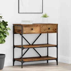 Konzolna stolica s ladicama Smeđa 75 x 34,5 x 75 cm boja drva