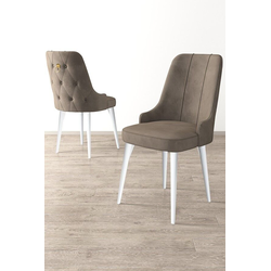 Hanah Home Set stolica Newa, 46x94x46 cm, 2 komada, Belo-smeđe