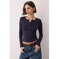 Trendyol ženska bluza Twoaw26Bz00140, tamnoplava