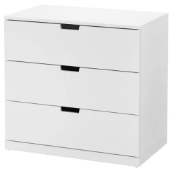 NORDLI Komoda s 3 fioke, bela, 80x76 cm